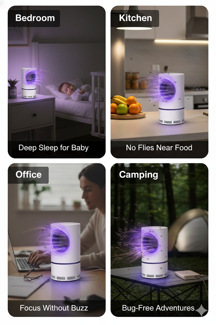 AuraShield™ 360° UV Mosquito Killer Lamp (Chemical-Free & Silent)