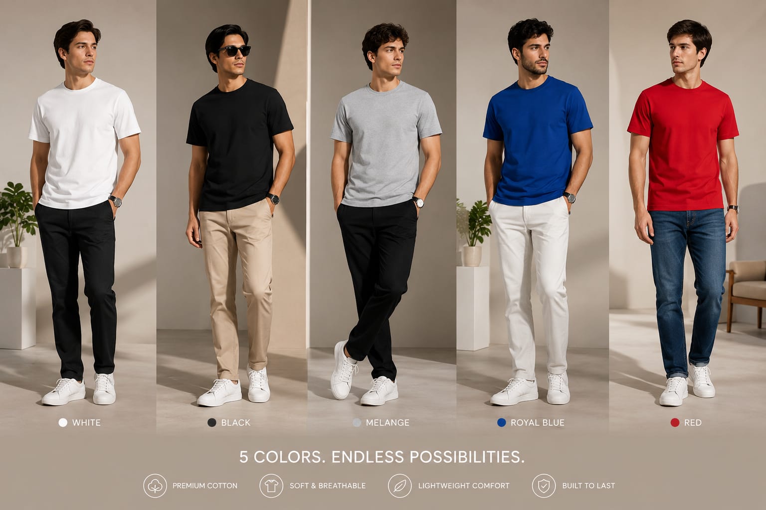 Premium Cotton T-Shirts (Buy 3 Get 2 Free) • Also Available: Classic Summer Shorts [Buy 3 Get 1 Free]👇🏻
