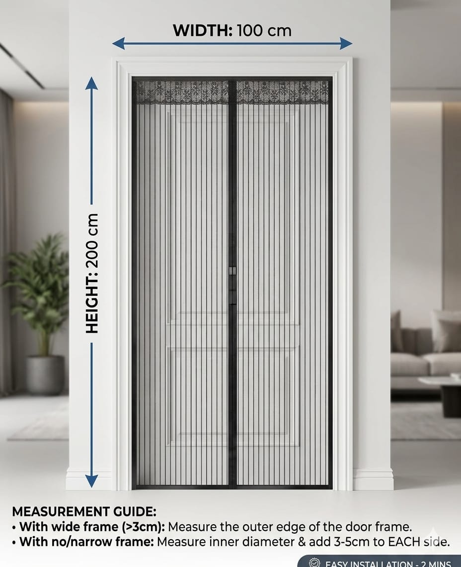 Lobby Arbus™ Premium Heavy-Duty Magnetic Mosquito Net Door | Keeps Bugs Out & Lets Fresh Air In 🌬️