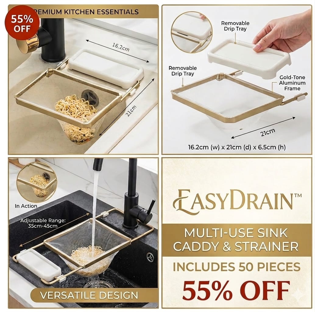 Premium Kitchen Sink Filter Rack with Sink Filter Mesh Bags (50 Pcs)