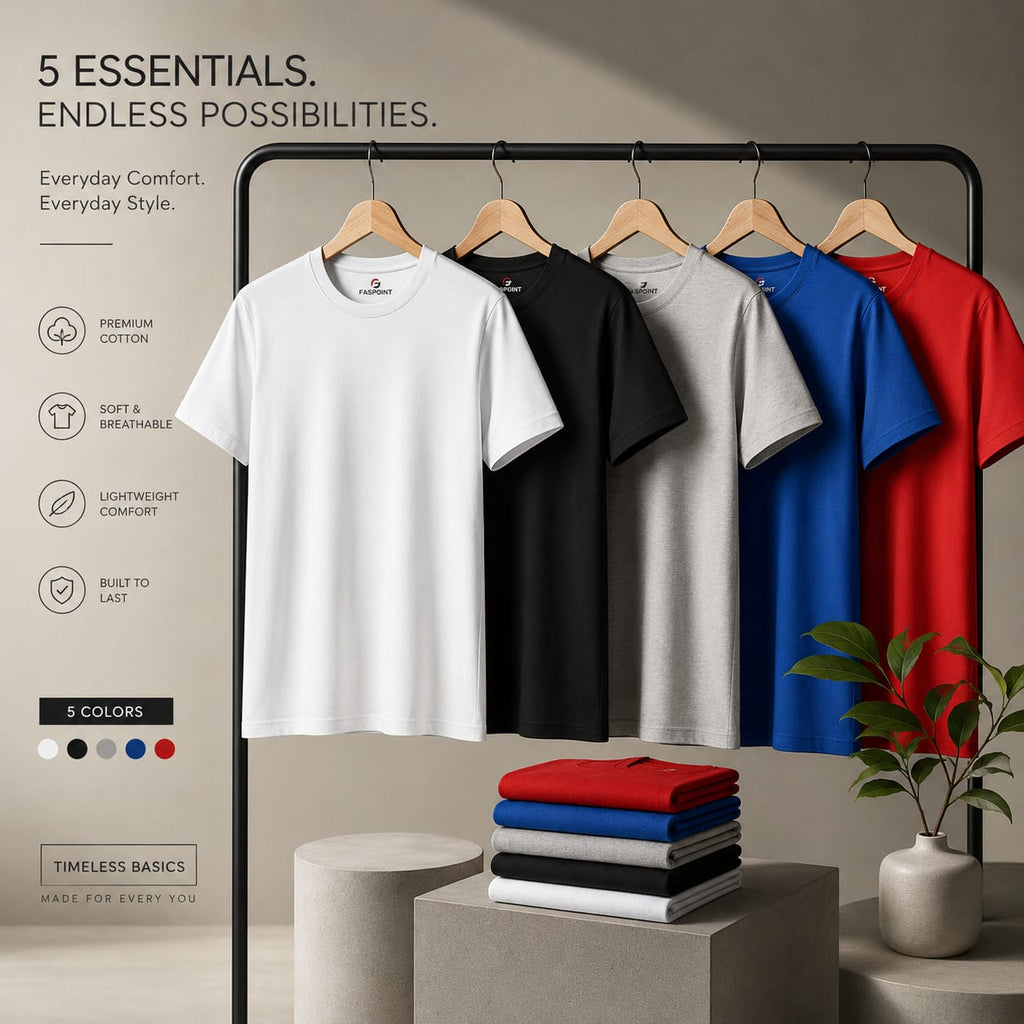 Premium Cotton T-Shirts (Buy 3 Get 2 Free) • Also Available: Classic Summer Shorts [Buy 3 Get 1 Free]👇🏻