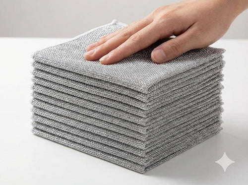 AquaShield™ Double-Action Dishwashing Rags – Premium Pack of 10 (Wet & Dry Edition)