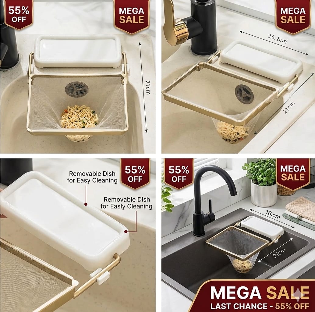 Premium Kitchen Sink Filter Rack with Sink Filter Mesh Bags (50 Pcs)