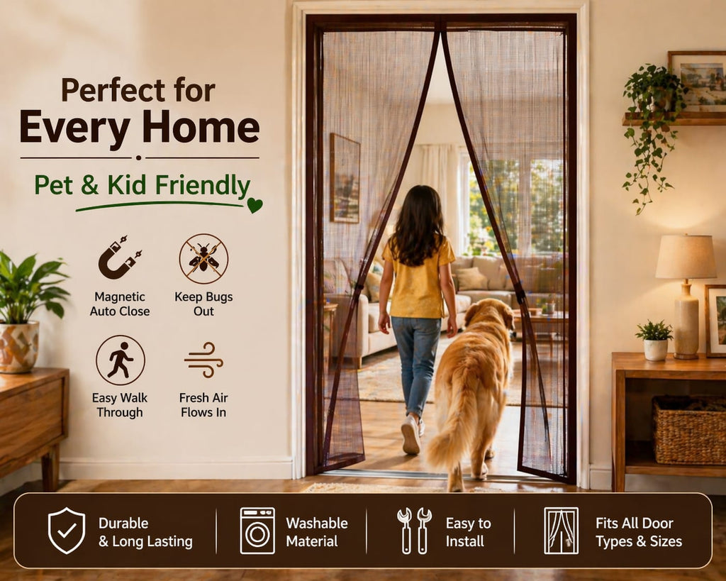 Lobby Arbus™ Premium Heavy-Duty Magnetic Mosquito Net Door | Keeps Bugs Out & Lets Fresh Air In 🌬️