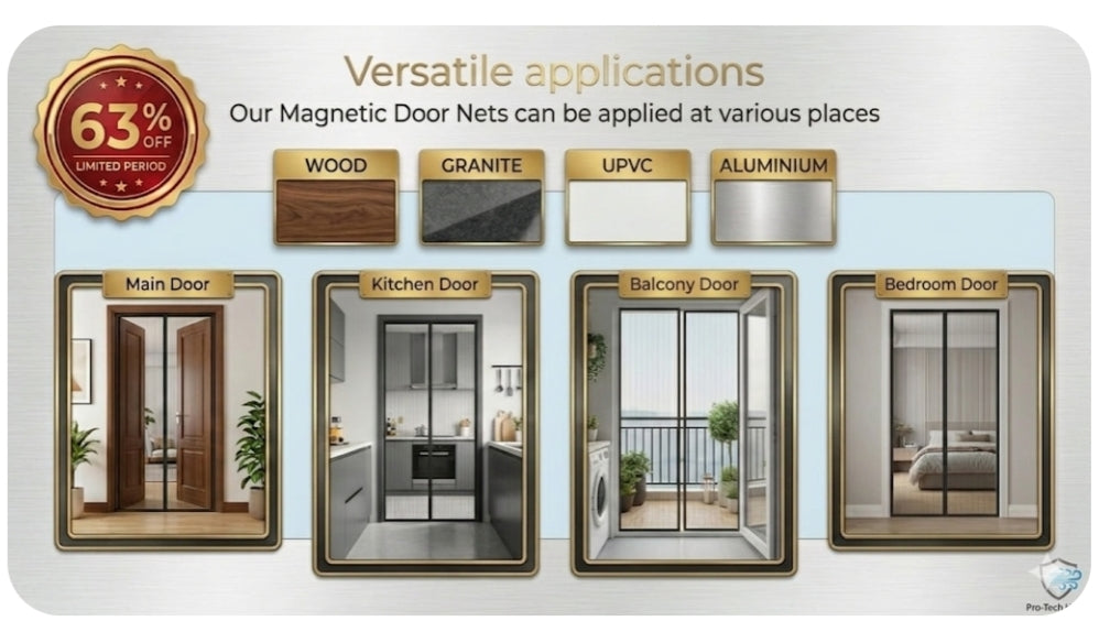 Lobby Arbus™ Premium Magnetic Mosquito Net – Pack of 2 (Double Door Combo)