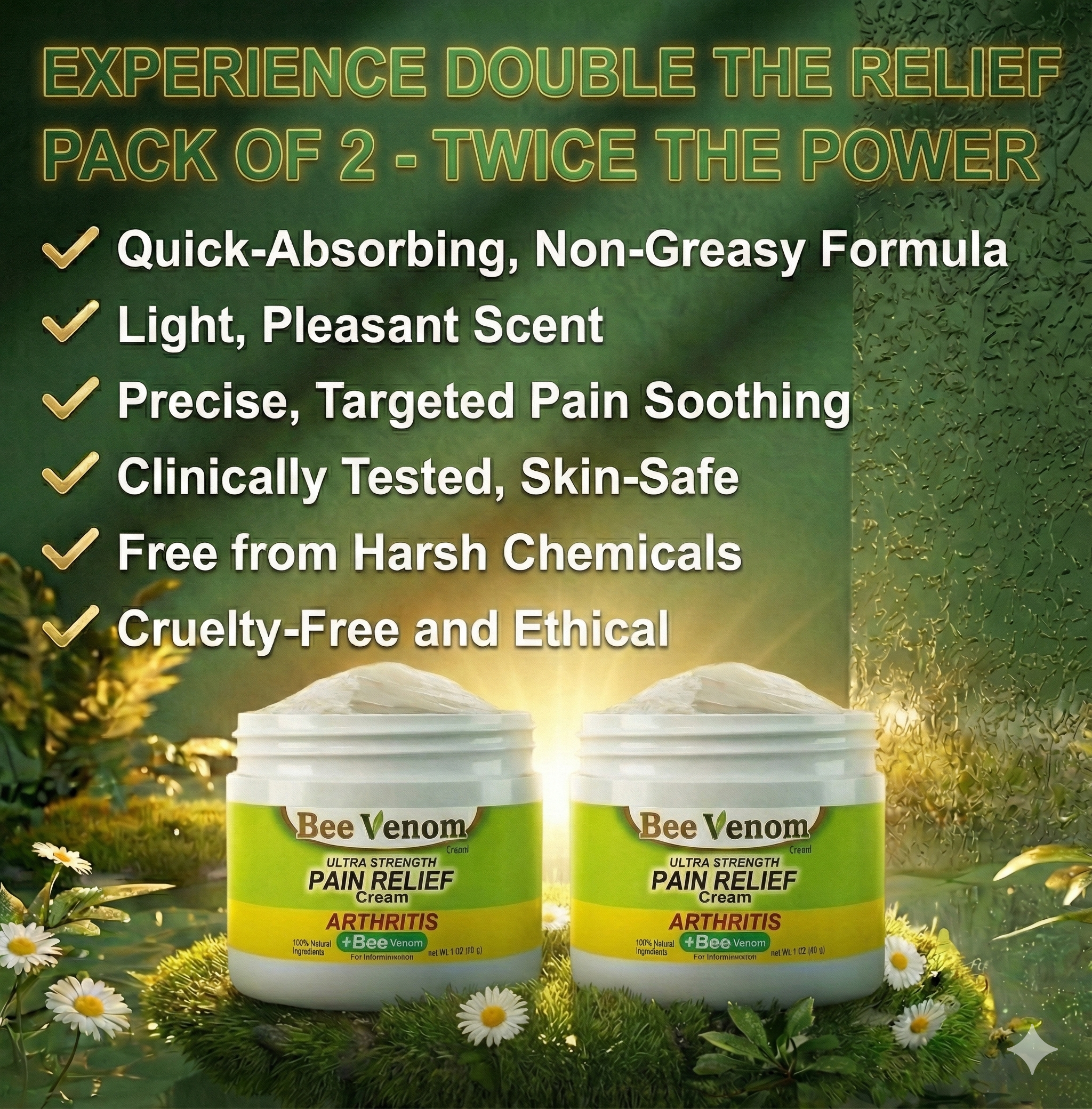 Advanced Bee Venom Joint & Bone Therapy Cream - 100g (Pack of 2)🔥