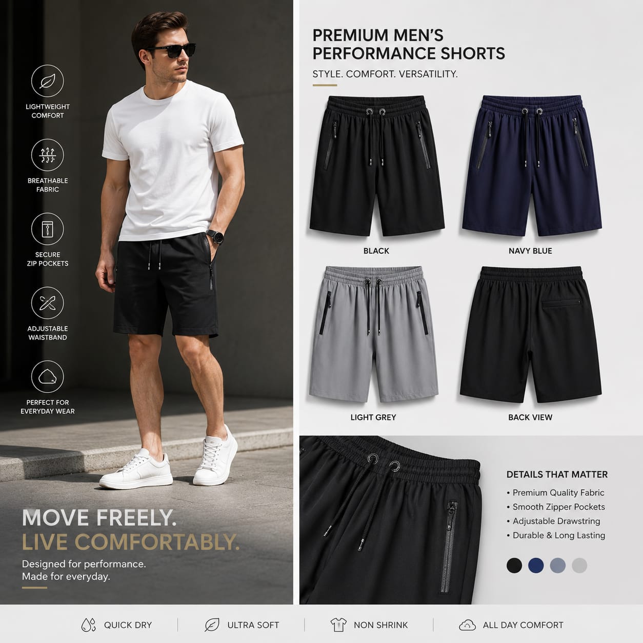 Classic Summer Shorts (Buy 3 Get 1 Free)• Also Available: Premium T-Shirts [Buy 3 Get 2 Free]👇🏻
