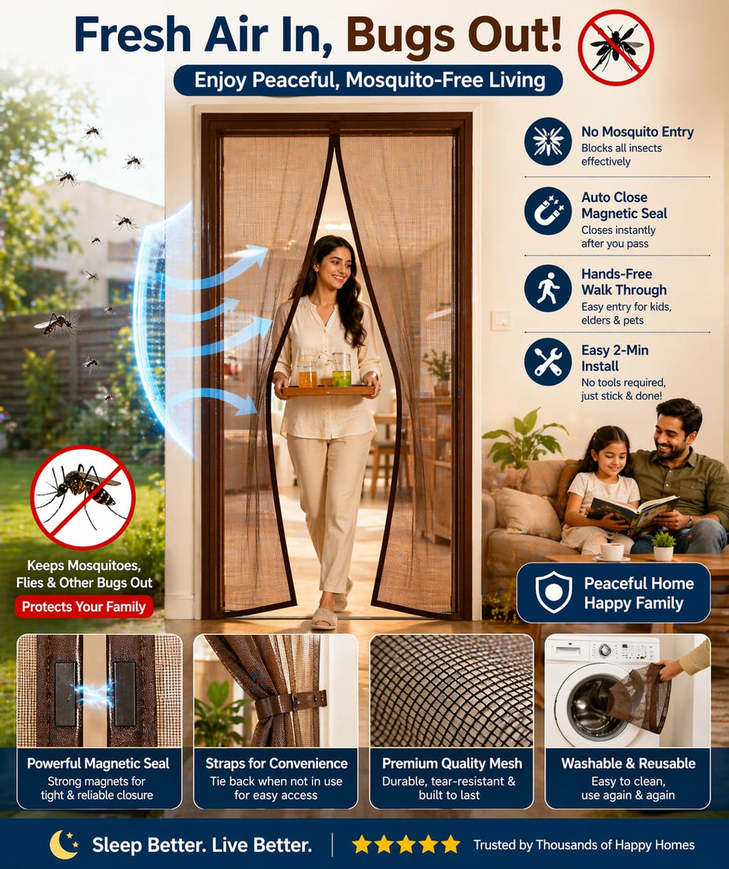 Lobby Arbus™ Premium Heavy-Duty Magnetic Mosquito Net Door | Keeps Bugs Out & Lets Fresh Air In 🌬️