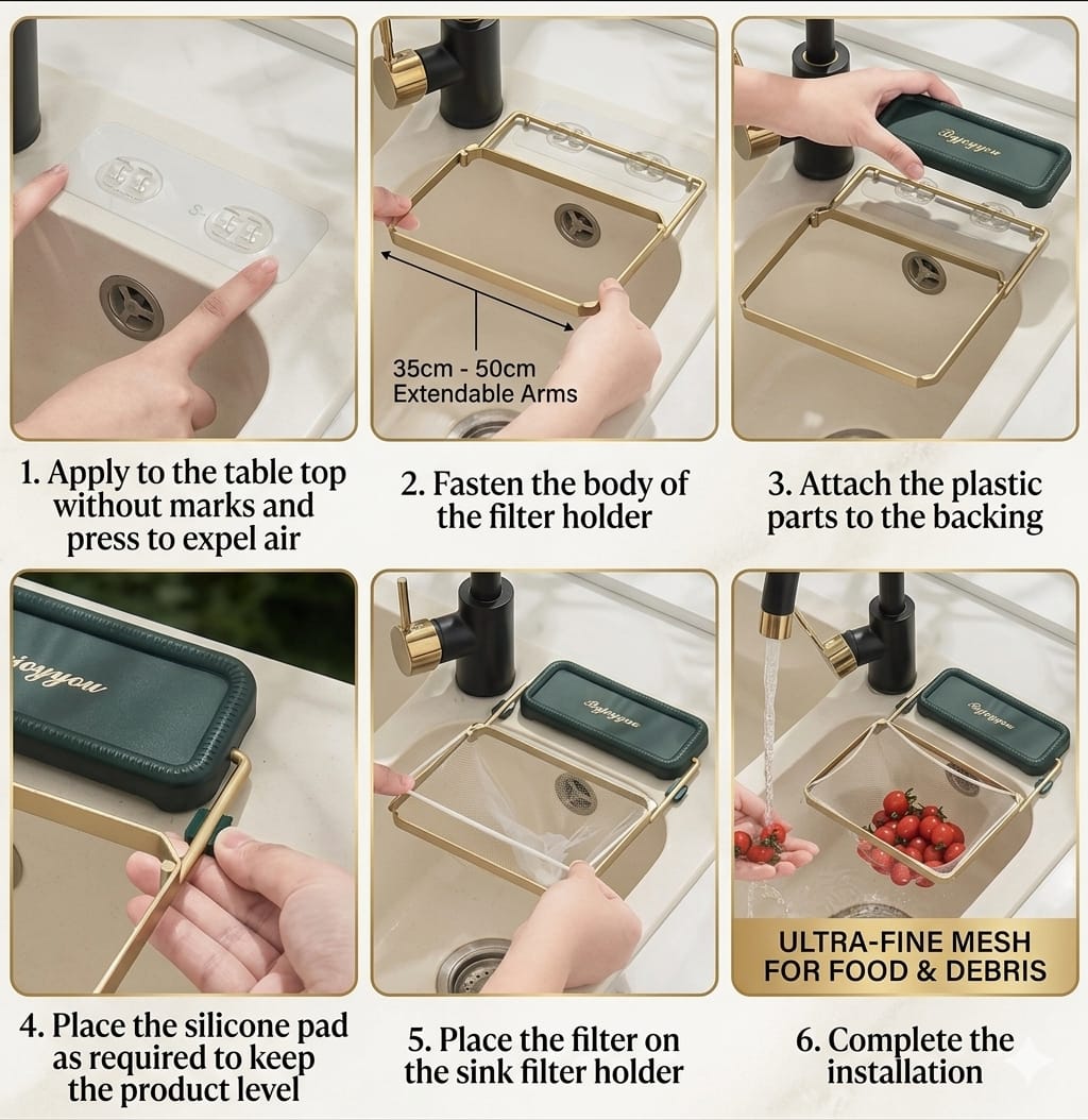 Premium Kitchen Sink Filter Rack with Sink Filter Mesh Bags (100 Pcs)