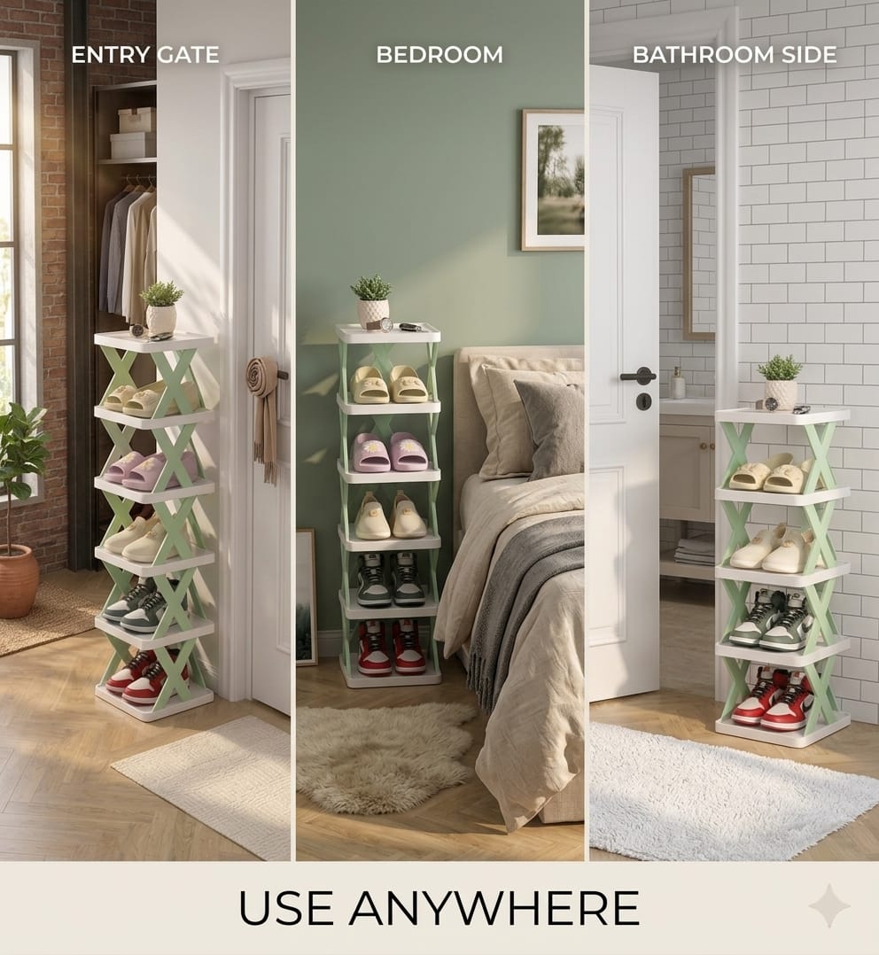 LuxeFold™ Premium 6-Tier Shoe Organizer | Space-Saving Minimalist Design | Instant Setup