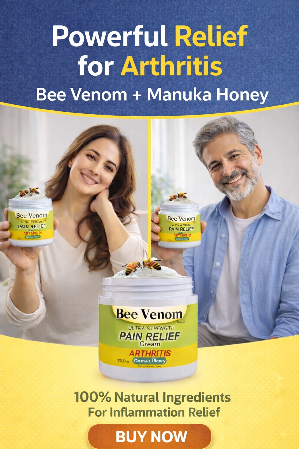 Advanced Bee Venom Joint & Bone Therapy Cream - 100g (Pack of 2)🔥