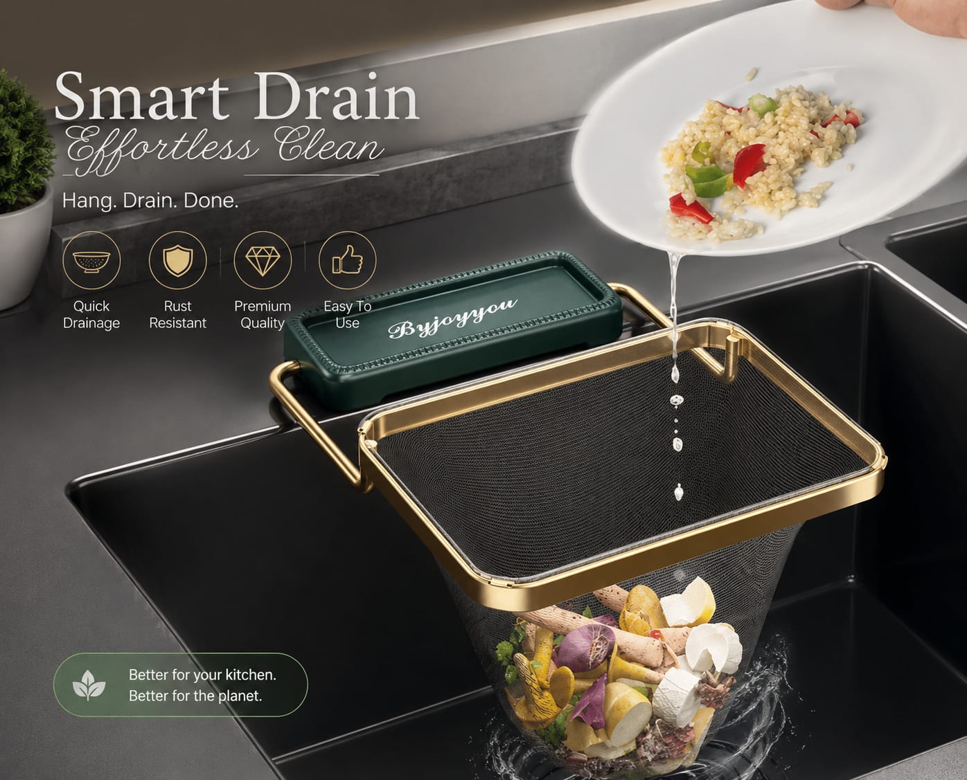 Premium Kitchen Sink Filter Rack with Sink Filter Mesh Bags (50 Pcs)